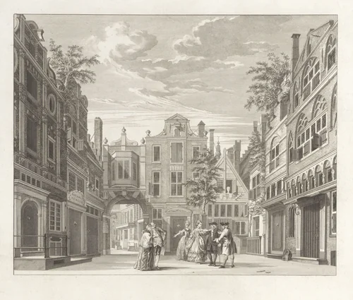 Toneeldecor: De Burger-Buurt by Reinier Vinkeles, print, 1775