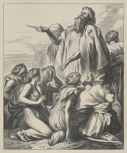 Noah's Sacrifice, from "Dalziels' Bible Gallery" by George Frederic Watts, print, 1881