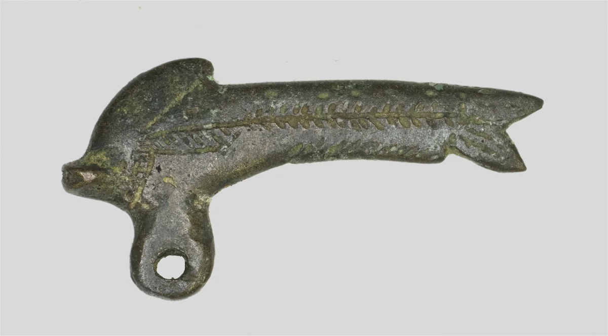 Amulet of a Shilbe Fish by Egyptian, metalwork, -664--332