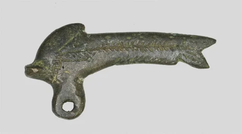 Amulet of a Shilbe Fish by Egyptian, metalwork, -664--332