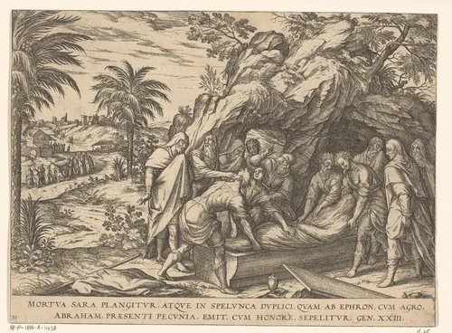 Begrafenis van Sara by Unknown, print, 1577-1627