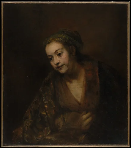 Hendrickje Stoffels (1626–1663) by Rembrandt van Rijn, painting, 1654-1656