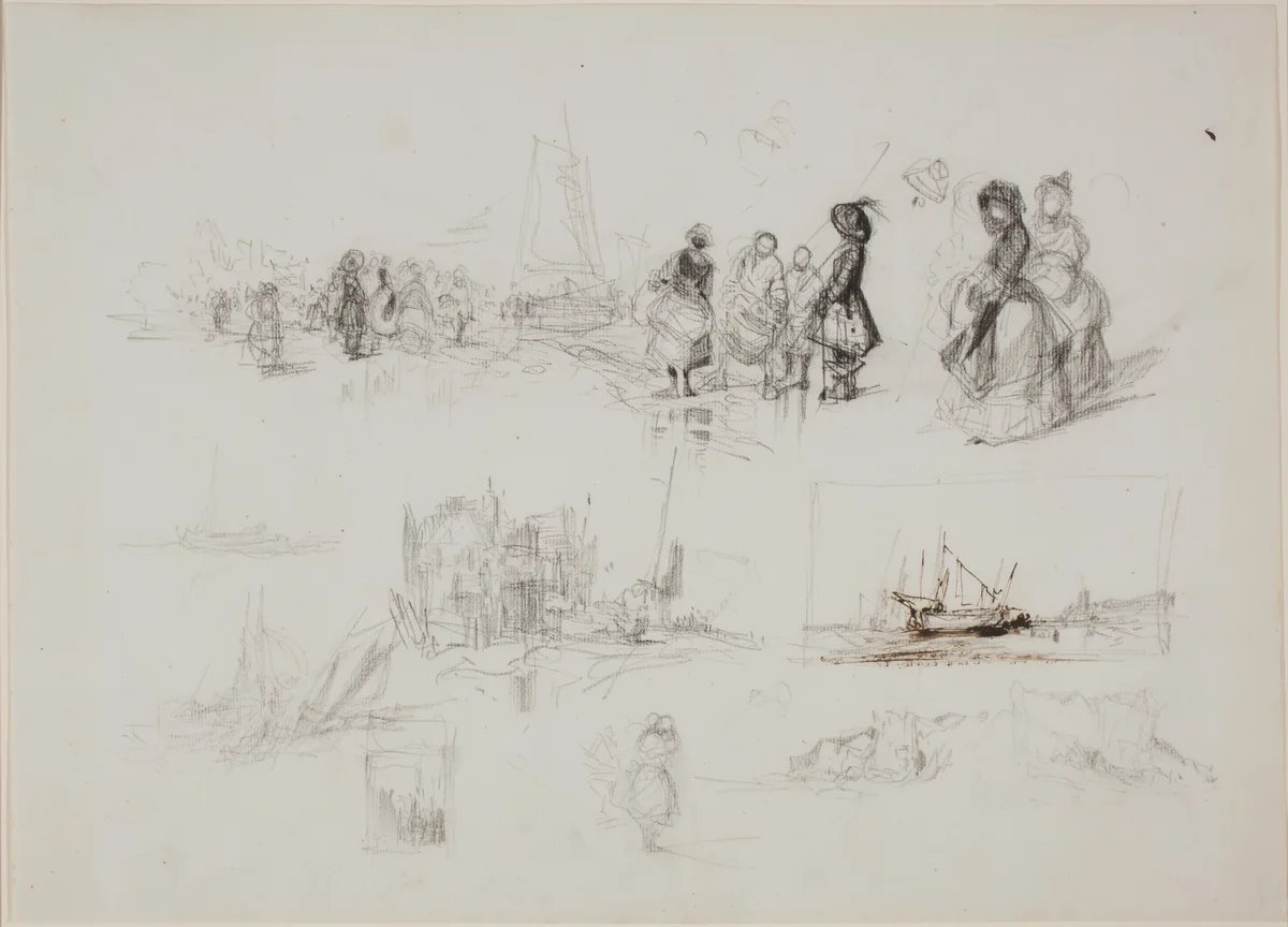 Seaside Studies by Eugène Isabey, drawing, 1830-1839