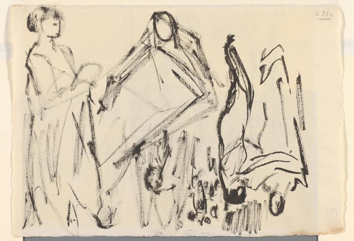 Schetsen van staande figuren by Rik Wouters, drawing, 1892-1916