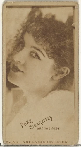 Card Number 28, Adelaide Detchon, from the Actors and Actresses series (N145-6) issued by Duke Sons & Co. to promote Duke Cigarettes by W. Duke, Sons & Co., photograph, 1880-1889