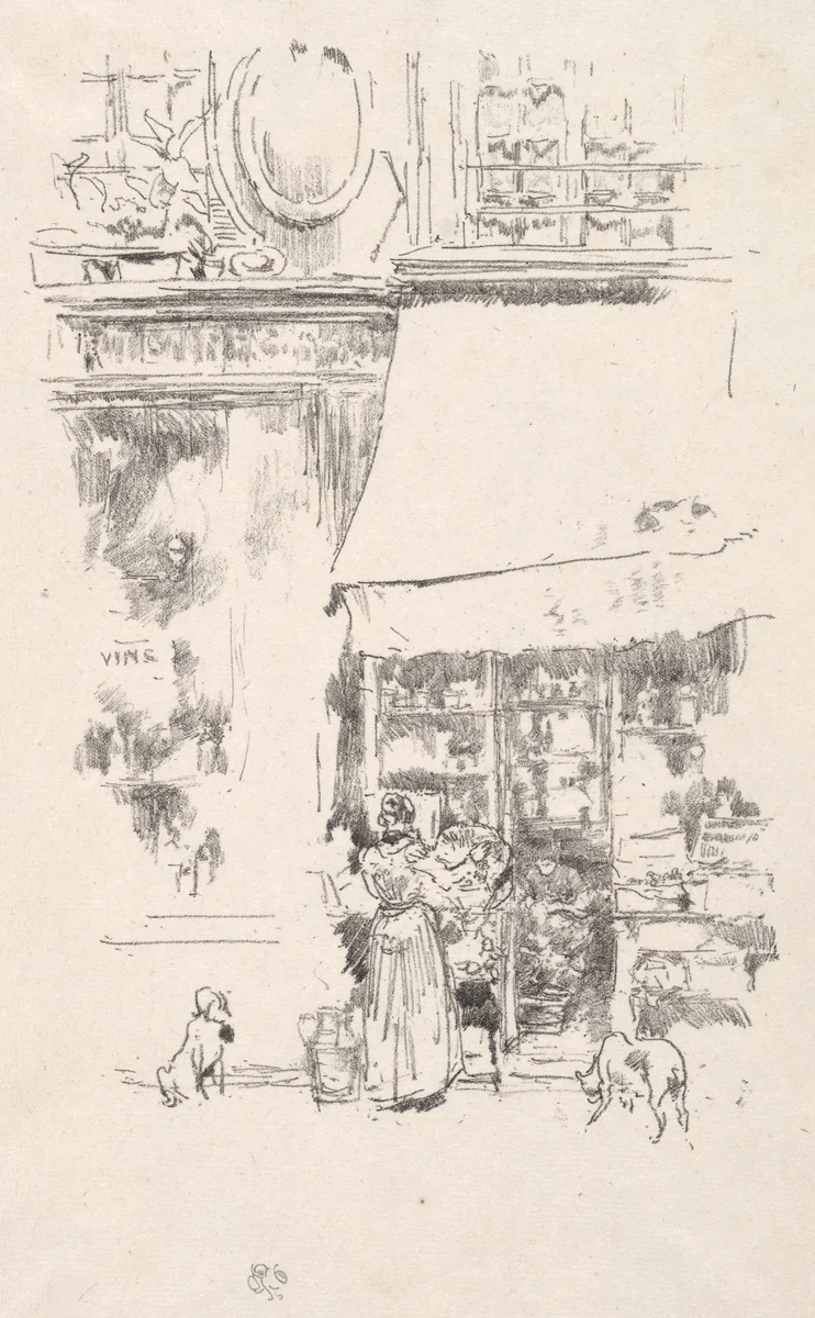 La frutière de la Rue de Grenelle by James McNeill Whistler, print, 1874