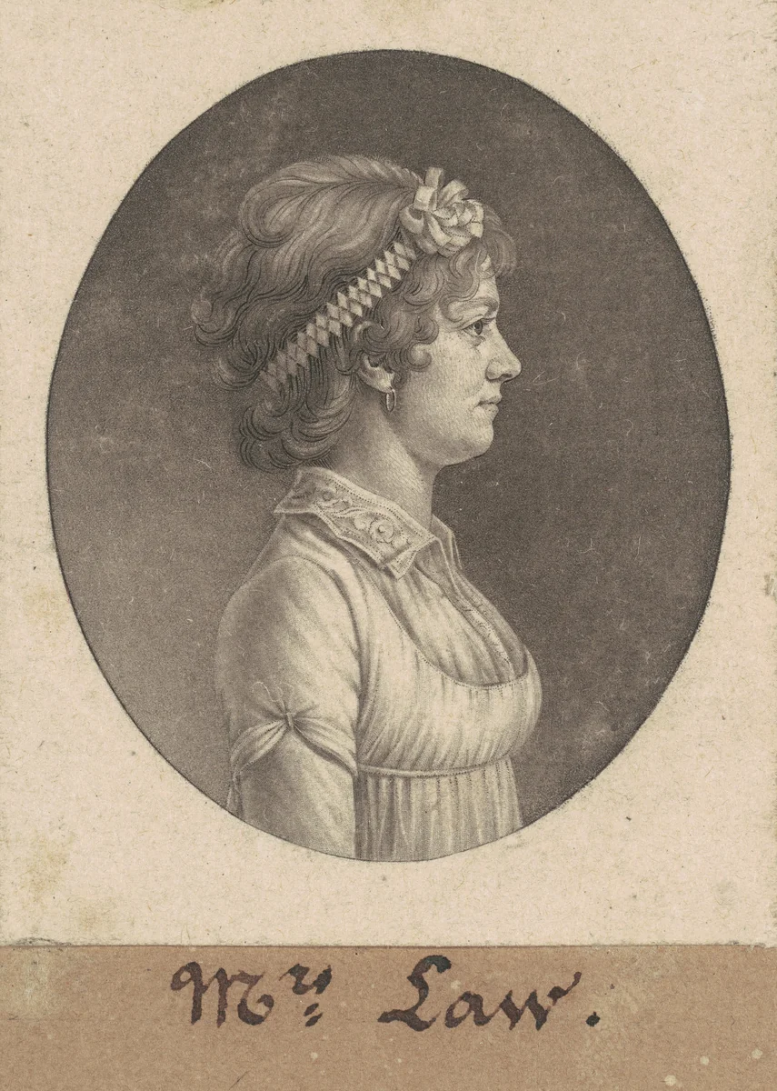Elizabeth Parke Custis Law by Charles B. J. Févret de Saint-Mémin, print, 1805
