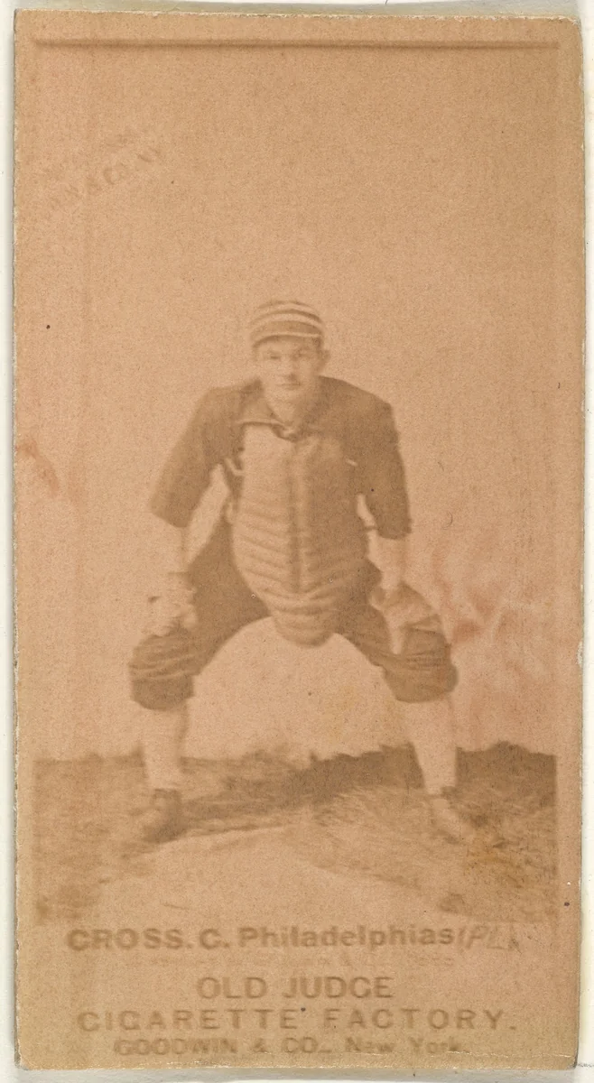 Lafayette "Lave" Napoleon Cross, Catcher, Philadelphia, from the Old Judge series (N172) for Old Judge Cigarettes by Goodwin & Company, photograph, 1887-1890