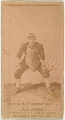 Lafayette "Lave" Napoleon Cross, Catcher, Philadelphia, from the Old Judge series (N172) for Old Judge Cigarettes by Goodwin & Company, photograph, 1887-1890