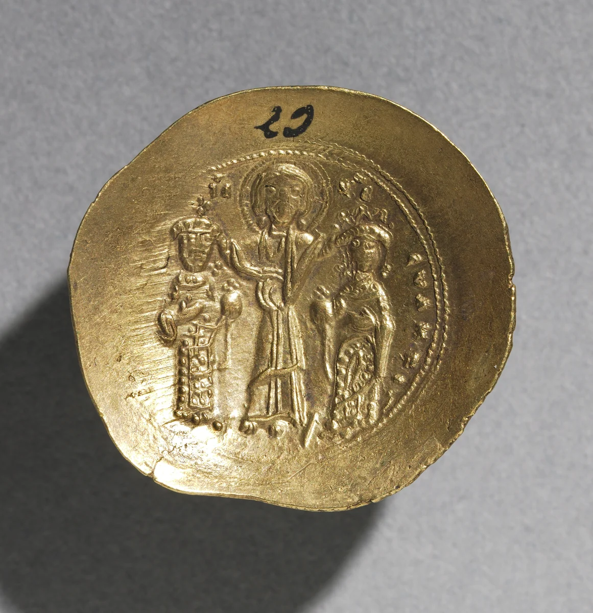 Nomisma with Eudocia and Romanus IV Diogenes (obverse) by Unknown, metalwork, 1068-1071