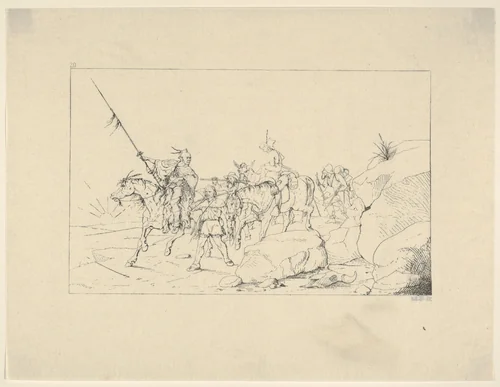 Albert S. Johnston Crossing the Desert to Join the Southern Army (from Confederate War Etchings) by Adalbert John Volck, print, 1861-1863