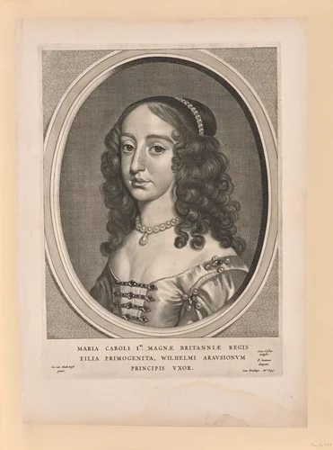 Mary Stuart, wife of William II, from Nine Portraits by Cornelis Visscher, print, 1649