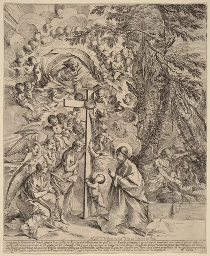 The Infant Christ Embracing the Cross (The Dream of Joseph) by Pietro Testa, print, 1635-1637