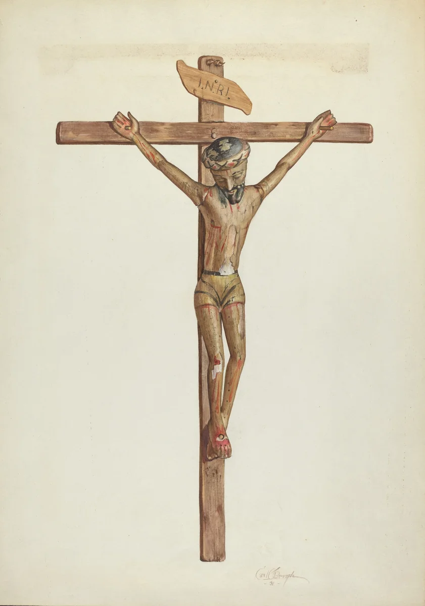 Crucifix by Carl O'Bergh, index of american design, 1938