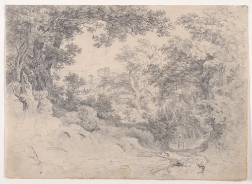 Mediterranean Landscape with a Villa in the Distance by anonymous, drawing, 1800-1899