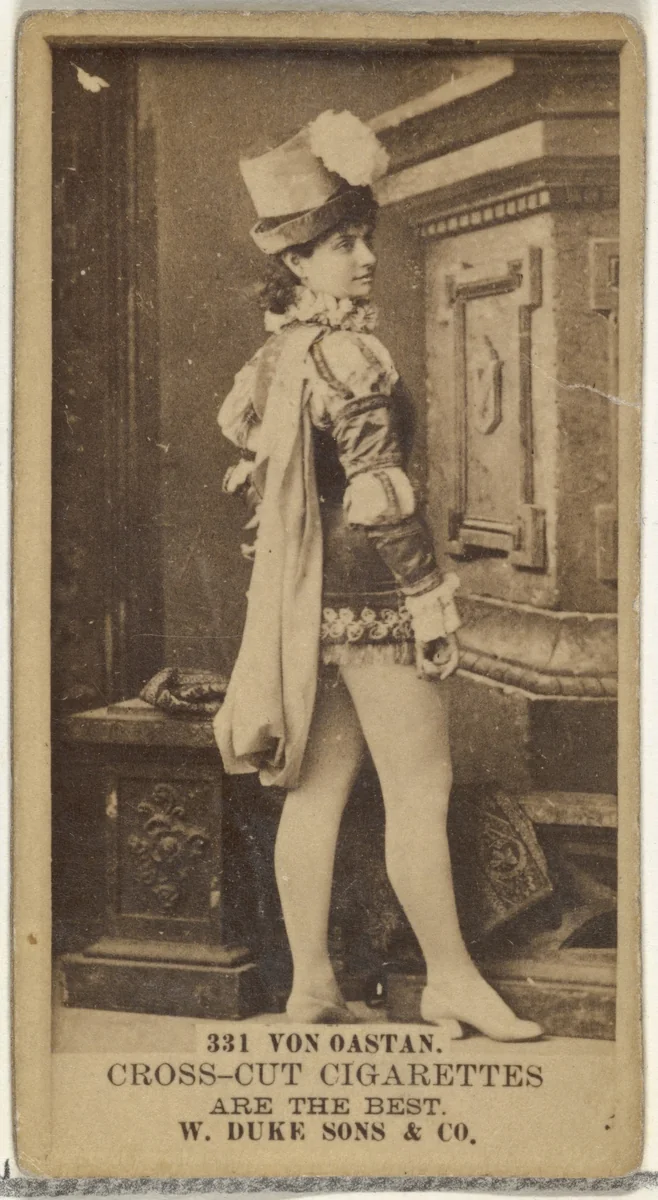 Card Number 331, Von Oastan, from the Actors and Actresses series (N145-3) issued by Duke Sons & Co. to promote Cross Cut Cigarettes by W. Duke, Sons & Co., photograph, 1880-1889