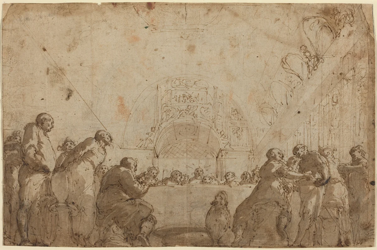 The Last Supper by Giulio Benso, drawing, 1601-1668