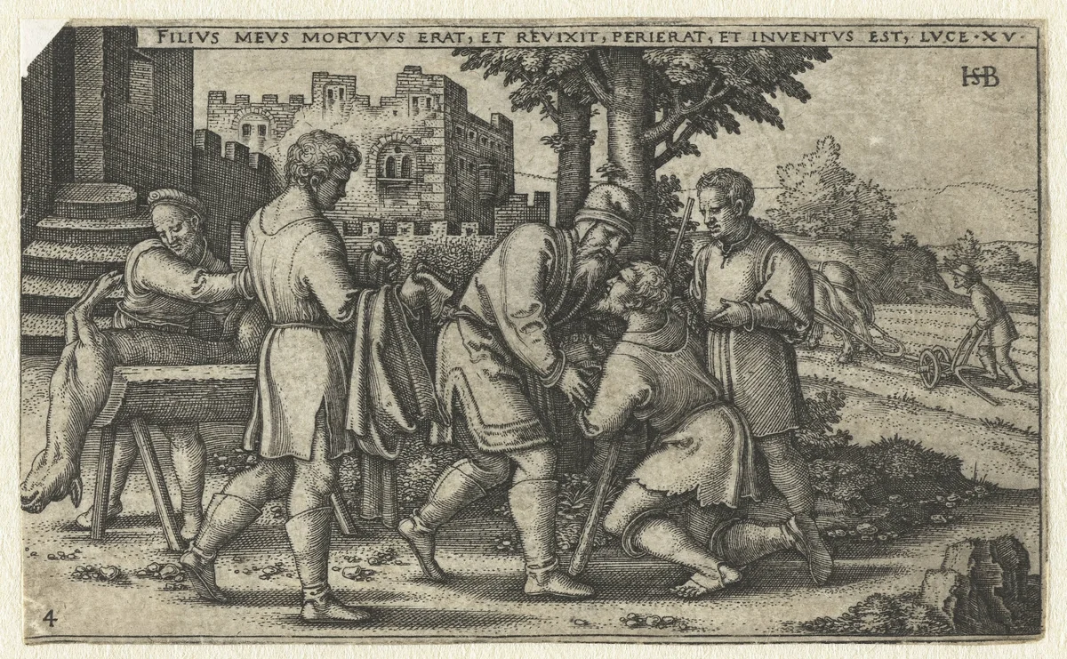 Terugkeer van de verloren zoon by Unknown, print, 1540