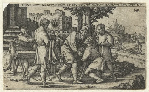 Terugkeer van de verloren zoon by Unknown, print, 1540