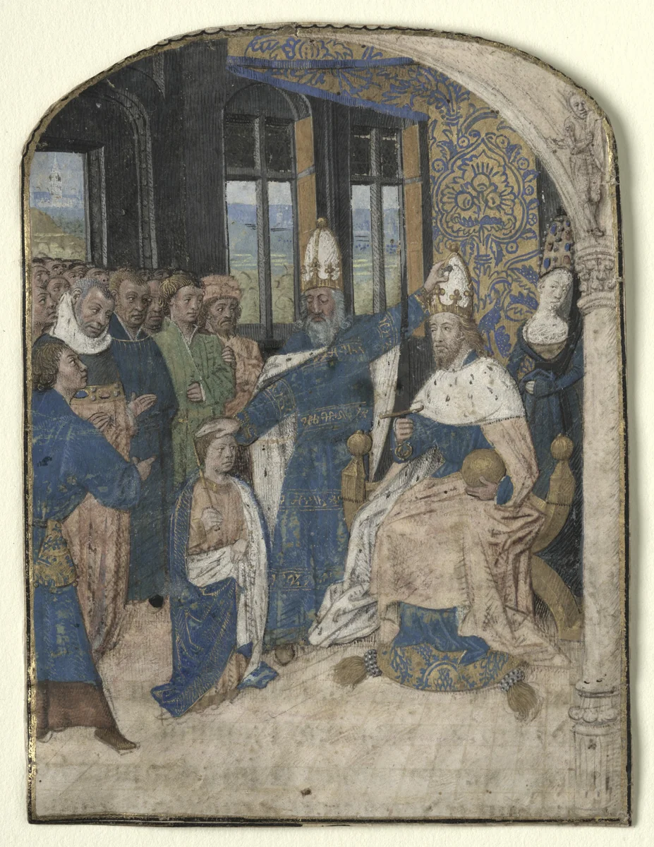 Miniature from a Speculum Historiale: Claudius Designates Nero as His Successor by Master of Jouvenel des Ursins, manuscript, 1447-1460