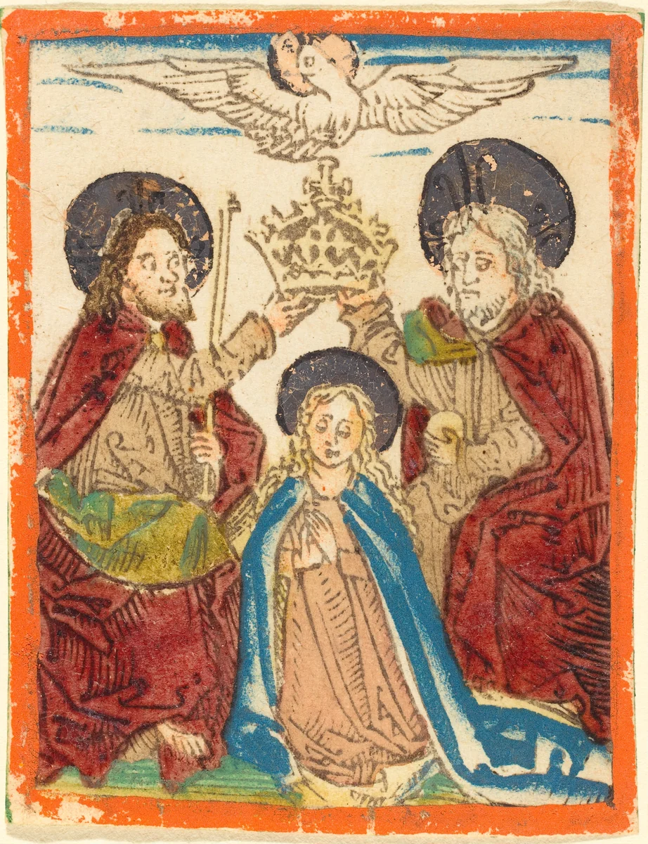 The Coronation of the Virgin by German 15th Century, print, 1480-1490