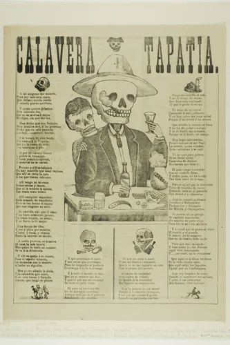 Calavera Tapatia by Manuel Manilla or José Guadalupe Posada, print, 1850-1900