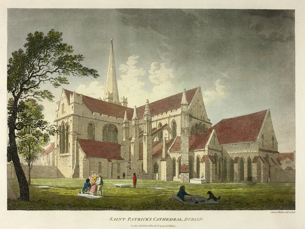 Saint Patrick's Cathedral, Dublin by James Malton, print, 1793
