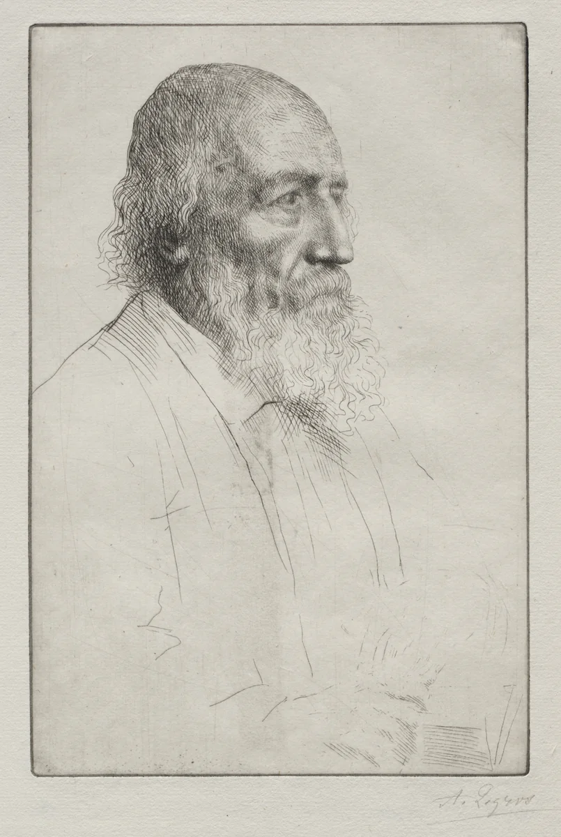 Alfred Lord Tennyson by Alphonse Legros, print, 1857-1911