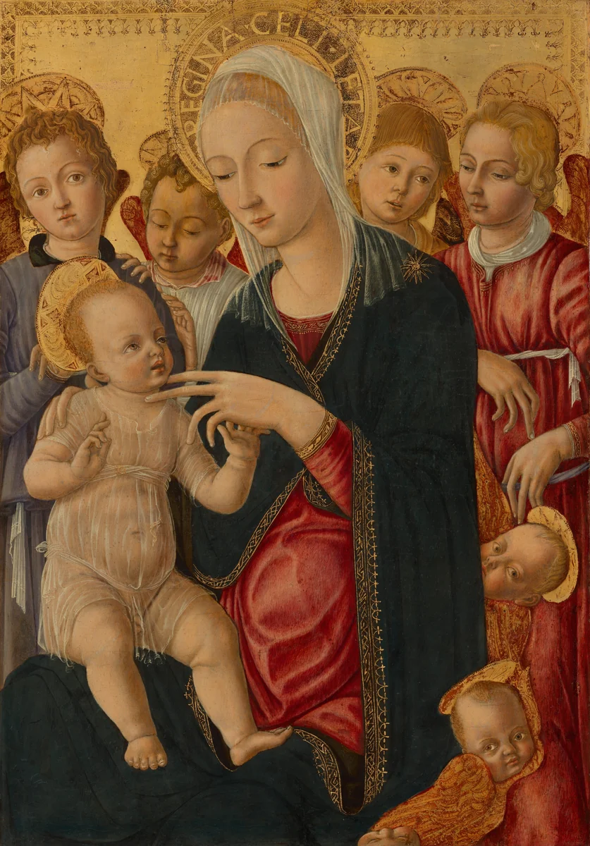 Madonna and Child with Angels and Cherubim by Matteo di Giovanni, painting, 1460-1465