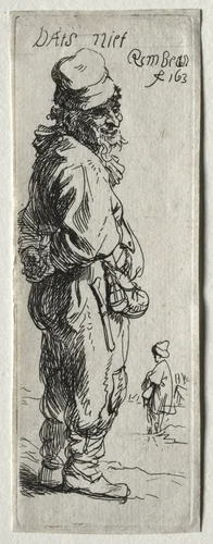 A Peasant Replying: "that's nothing" by Rembrandt van Rijn, print, 1629-1639