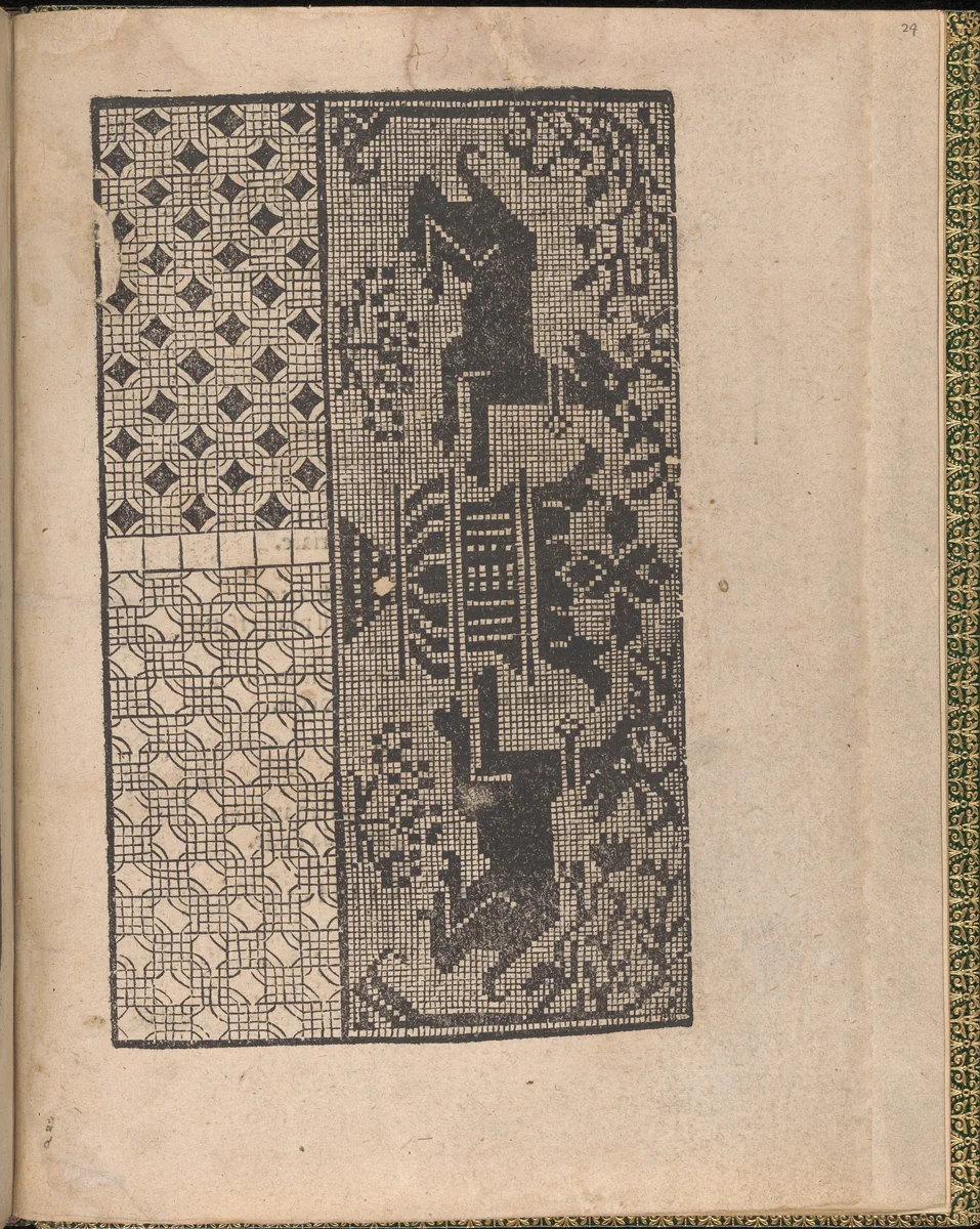 Ornamento delle belle & virtuose donne, page 24 (recto) by Matteo Pagano, book, 1554
