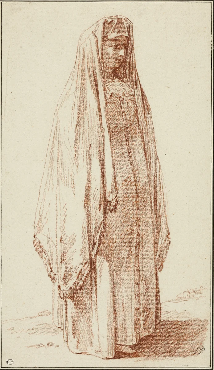 A Woman in Russian Dress by Jean Baptiste Le Prince, print, 1780