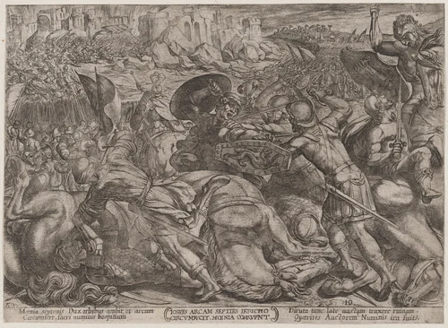 Plate 10: The Fall of Jericho, from "The Battles of the Old Testament" by Antonio Tempesta, print, 1585-1615