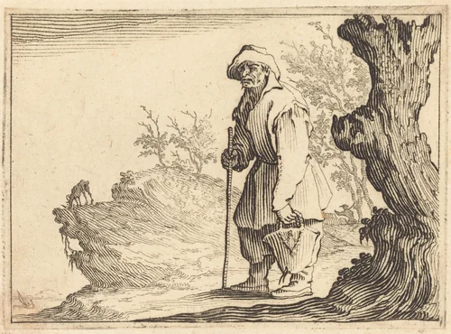 Peasant with Sack by Jacques Callot, print, 1617