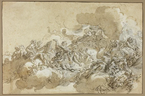 Detail Study for The Assumption of St. Agnes by Giovanni Battista Gaulli, drawing, 1670-1690