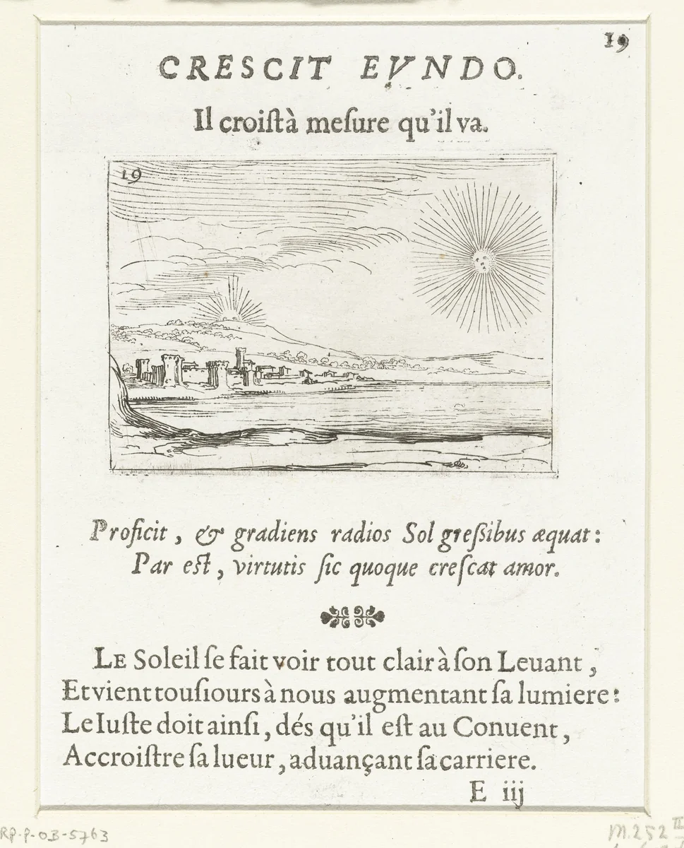 Zonsopgang by Jacques Callot, print, 1621-1635