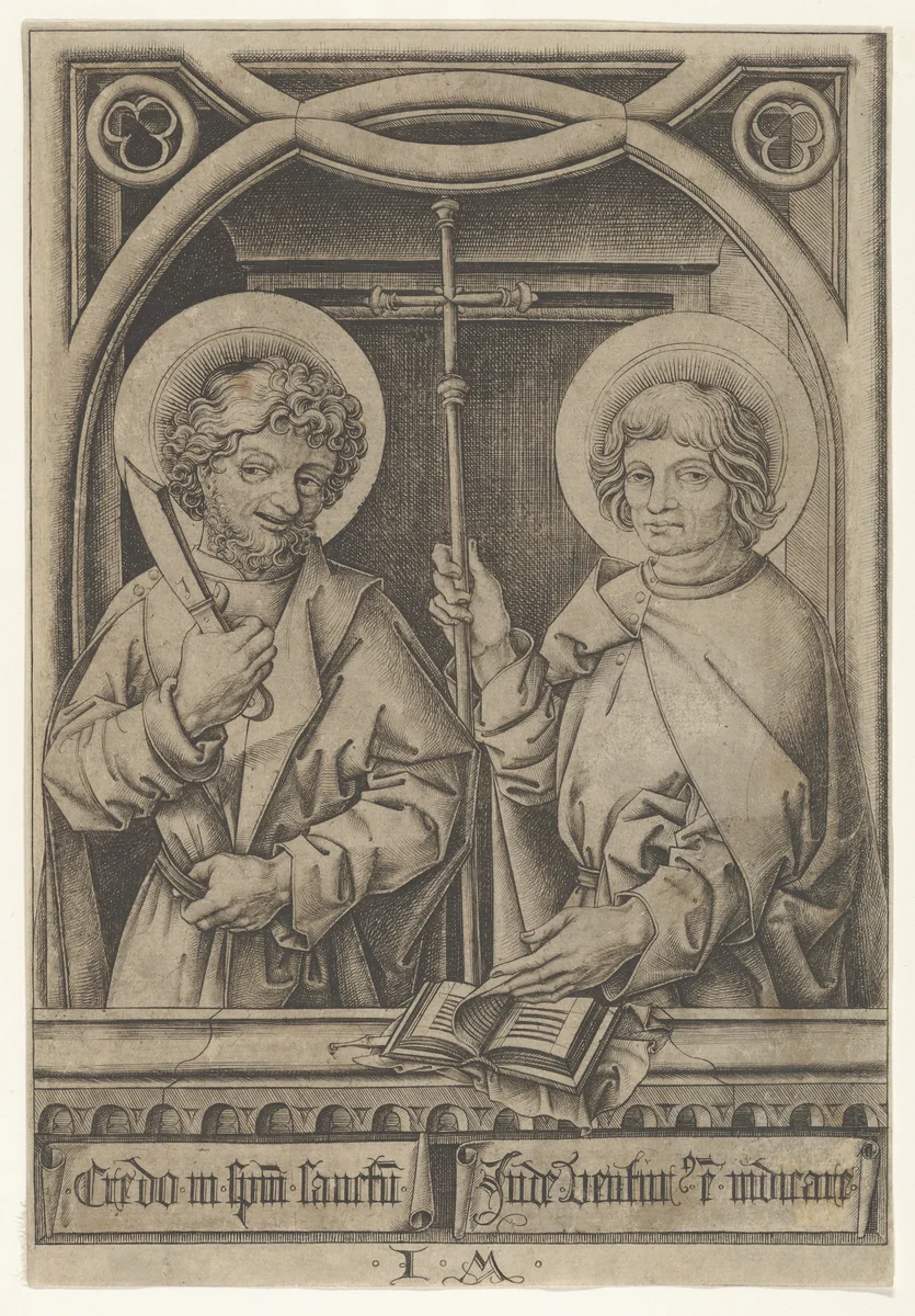 St. Bartholomew and St. Philip, from The Apostles by Israhel van Meckenem, print, 1435-1503