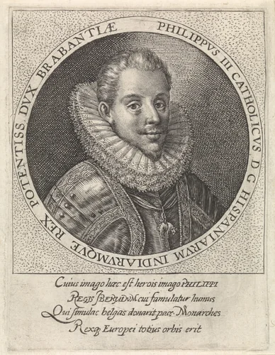 Portret van Filips III by Crispijn van de Passe, print, 1574-1637