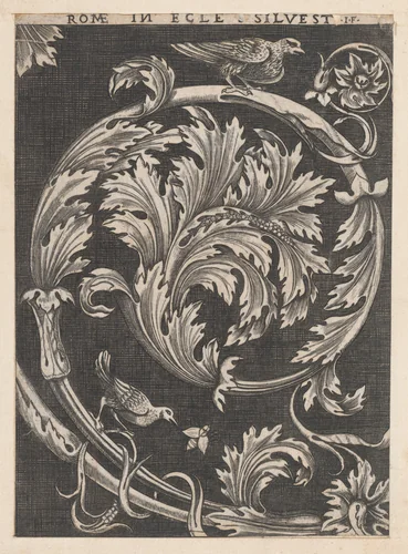 Ornamental foliage from churches, from "Speculum Romanae Magnificentiae" by Jacopo Francia, print, 1480-1557