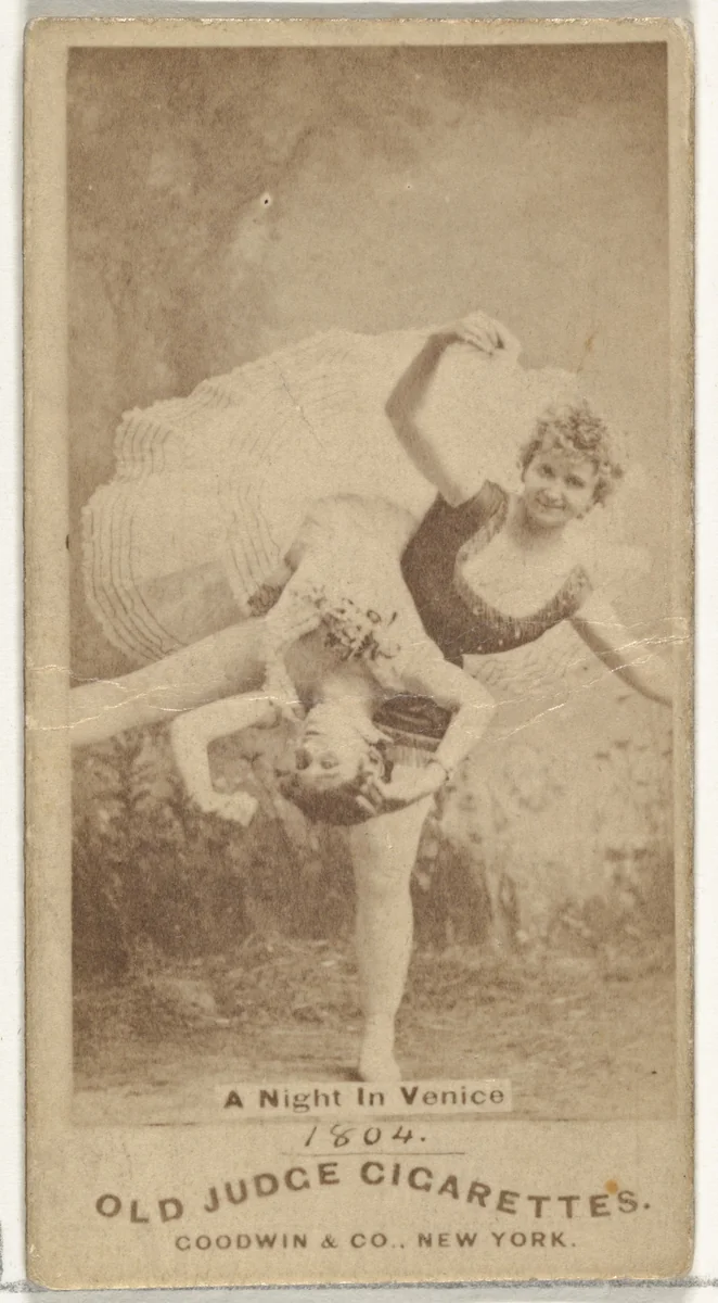 A Night in Venice, from the Actors and Actresses series (N171) for Old Judge Cigarettes by Goodwin & Company, photograph, 1886-1890