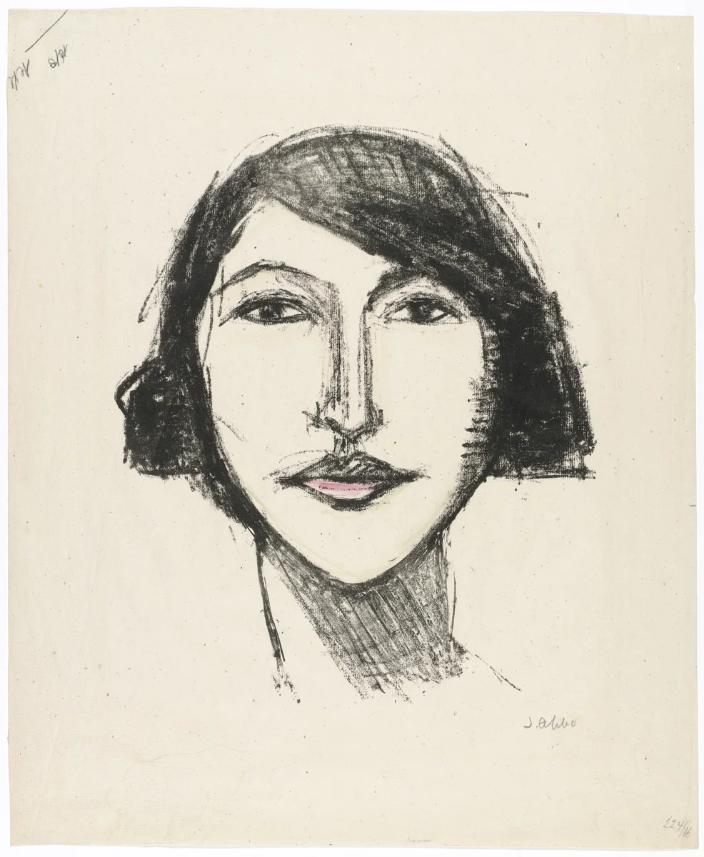 Head of a Girl, Full Face (Mädchenkopf, en face) by Jussuf Abbo, print