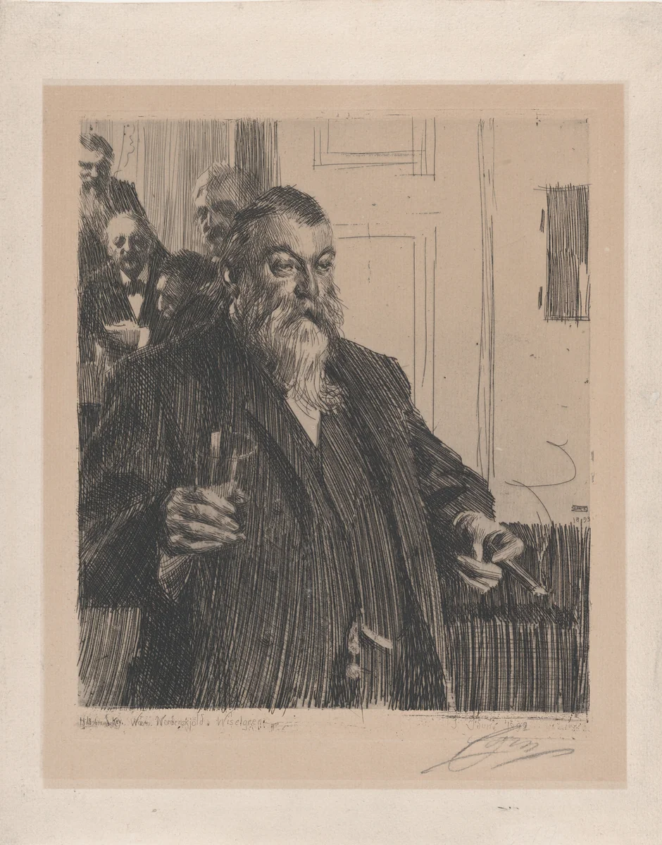 A Toast II by Anders Zorn, print, 1893
