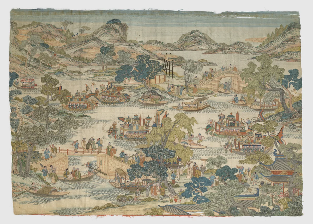 Dragon-boat festival performance by Unidentified Artist, textile, 1700-1899