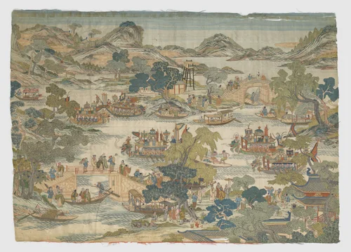 Dragon-boat festival performance by Unidentified Artist, textile, 1700-1899