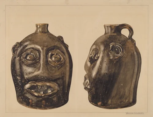 Grotesque Jug by Yolande Delasser, index of american design, 1936