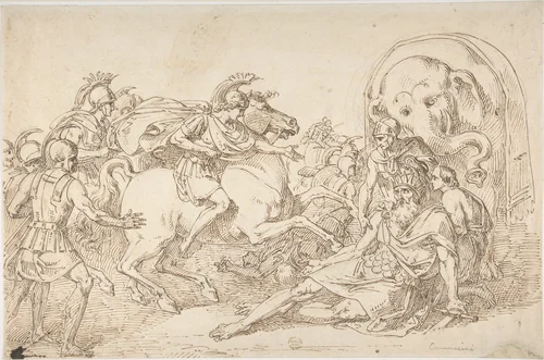 Alexander and Porus by Vincenzo Camuccini, drawing, 1771-1844