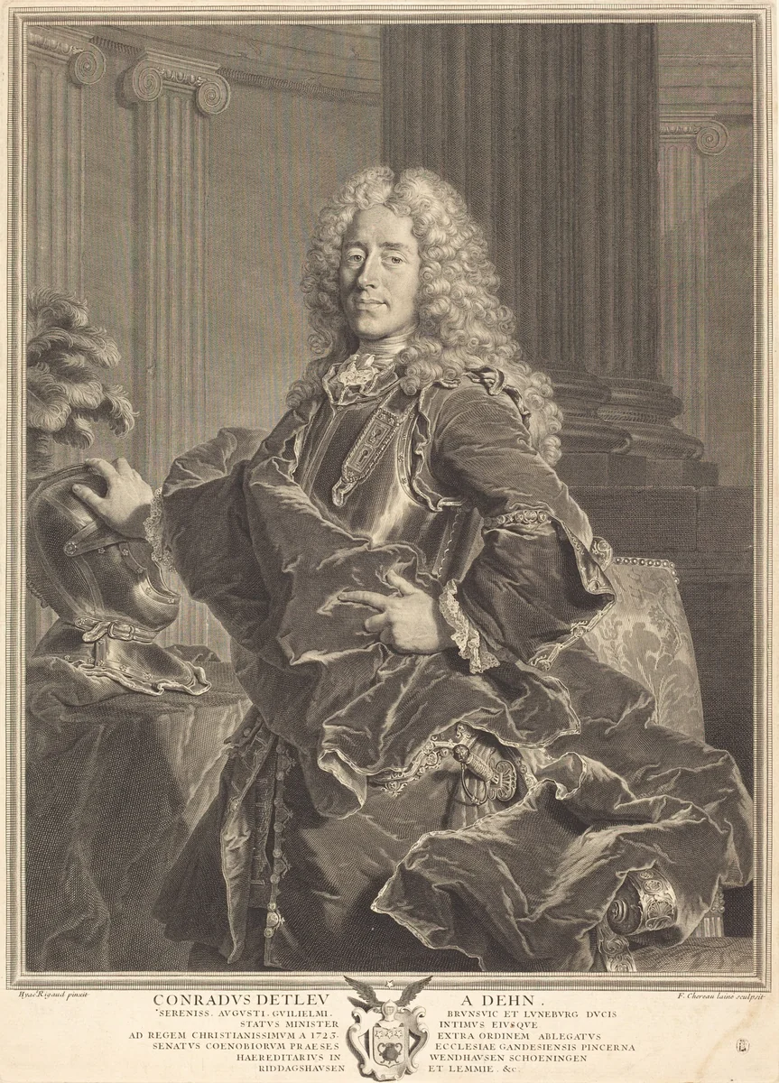 Conradus Detleu von Dehn by François Chereau, print, 1728-1730
