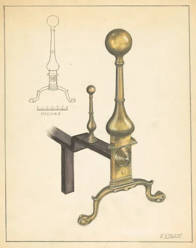 Andiron (one of pair) by Jack Staloff, index of american design, 1935