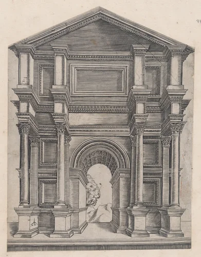 Arch by Master GA with the Caltrop, from "Speculum Romanae Magnificentiae" by Monogrammist G.A. with the Caltrop, print, 1530-1580