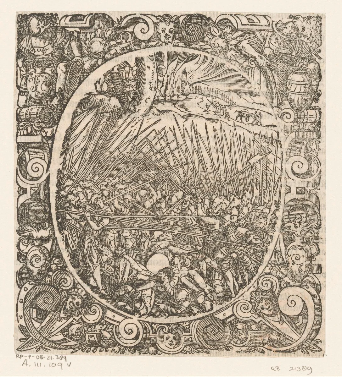 Gevecht tussen hellebaardiers by Jost Amman, print, 1573